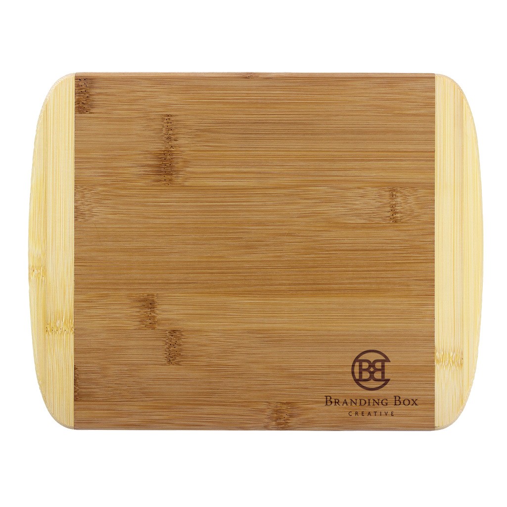 A bamboo cutting board.