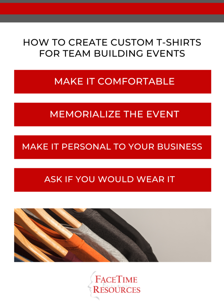 infographic of how to choose team building tshirts your team will actually like